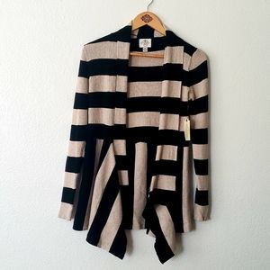 St. John's Bay Striped Open Cardigan Duster Medium
